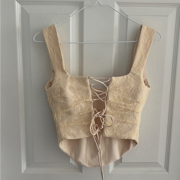 House of CB Una Vintage Cream Lace Corset Size Small - Picture 7 of 7